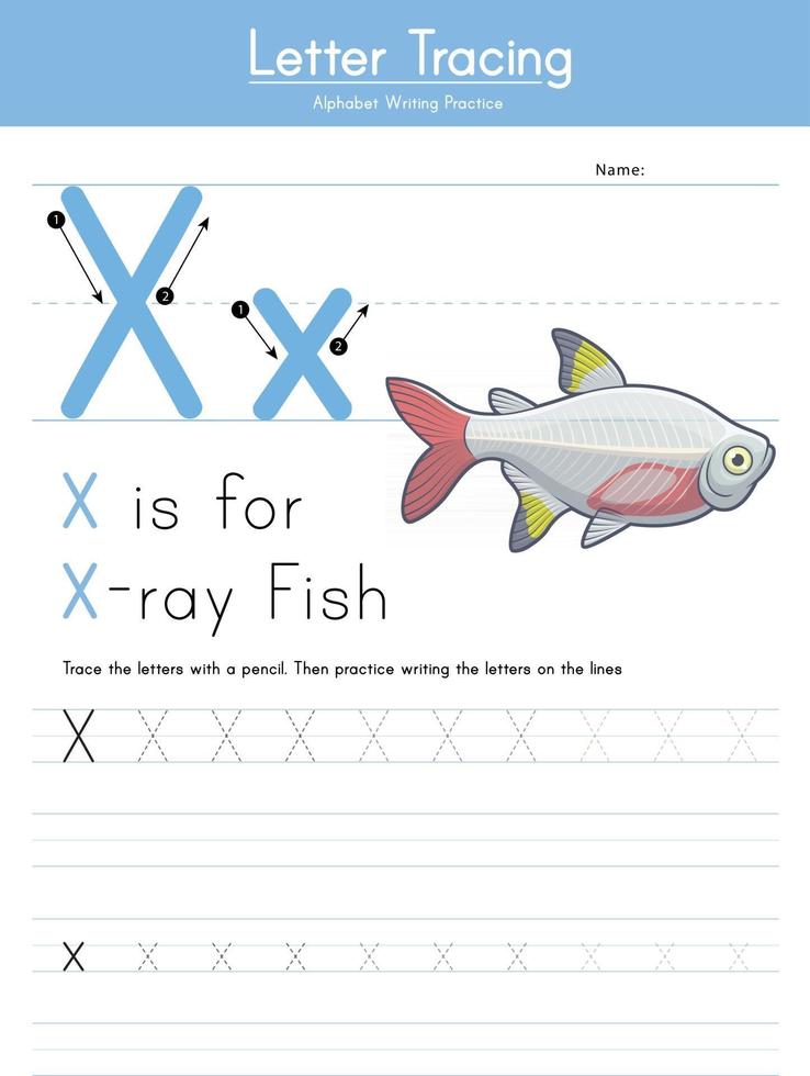 X for Xray Fish vector