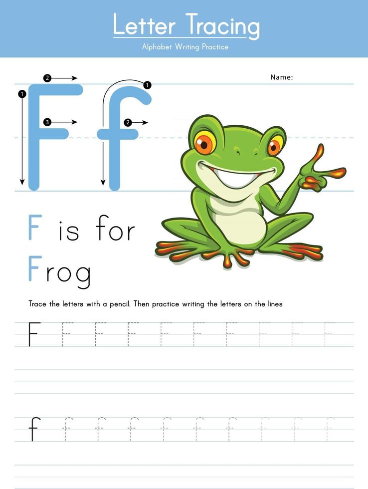 F for frog vector