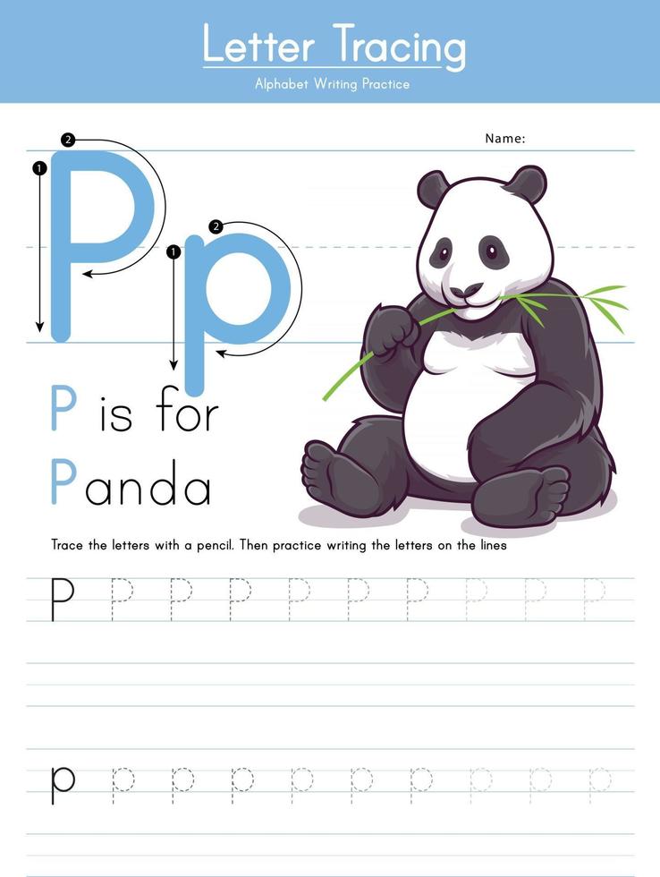 p para panda vector