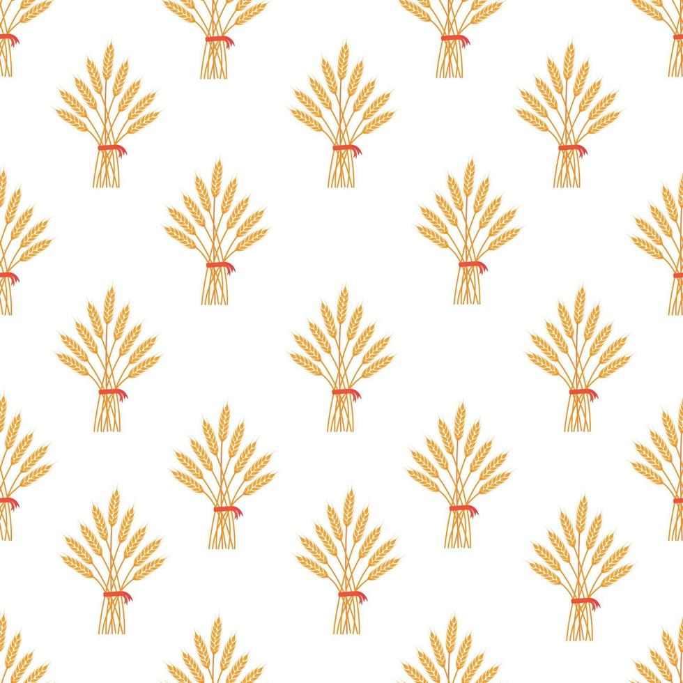 Seamless pattern with whole grain seeds organic, natural background vector