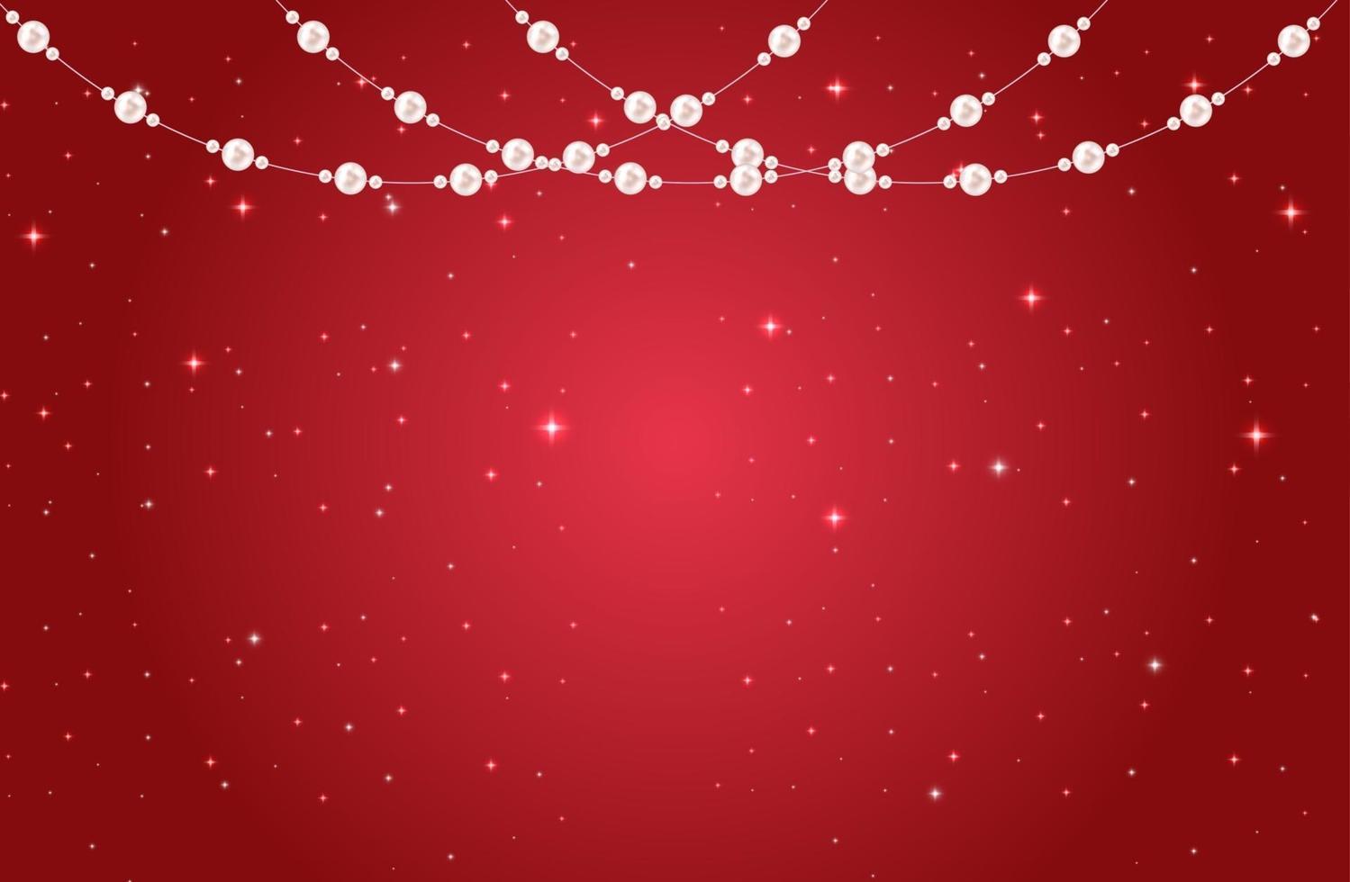 Abstract background with natural pearl garlands of beads. Vector illustration