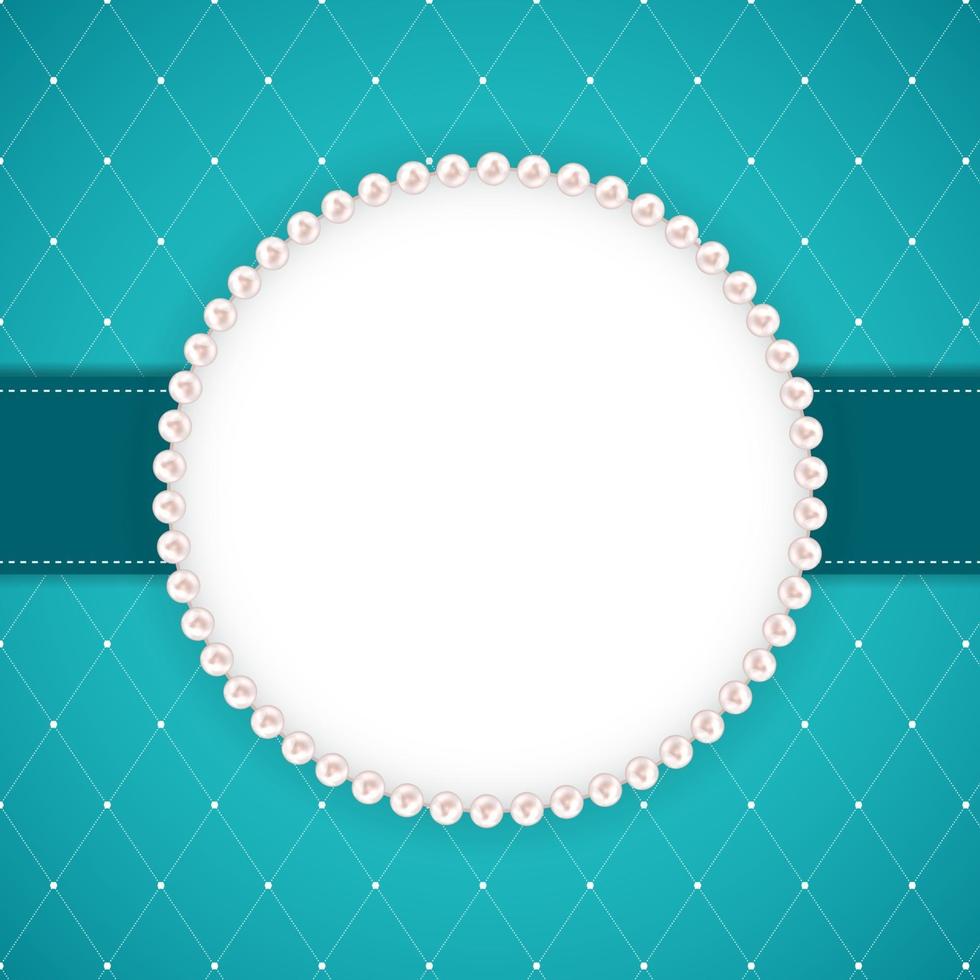 Abstract Beautuful Background with Pearl Frame. Vector Illustration