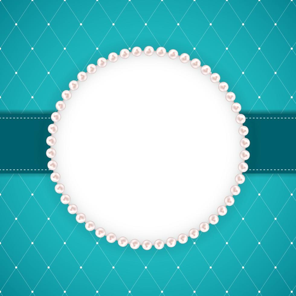 Abstract Beautuful Background with Pearl Frame. Vector Illustration