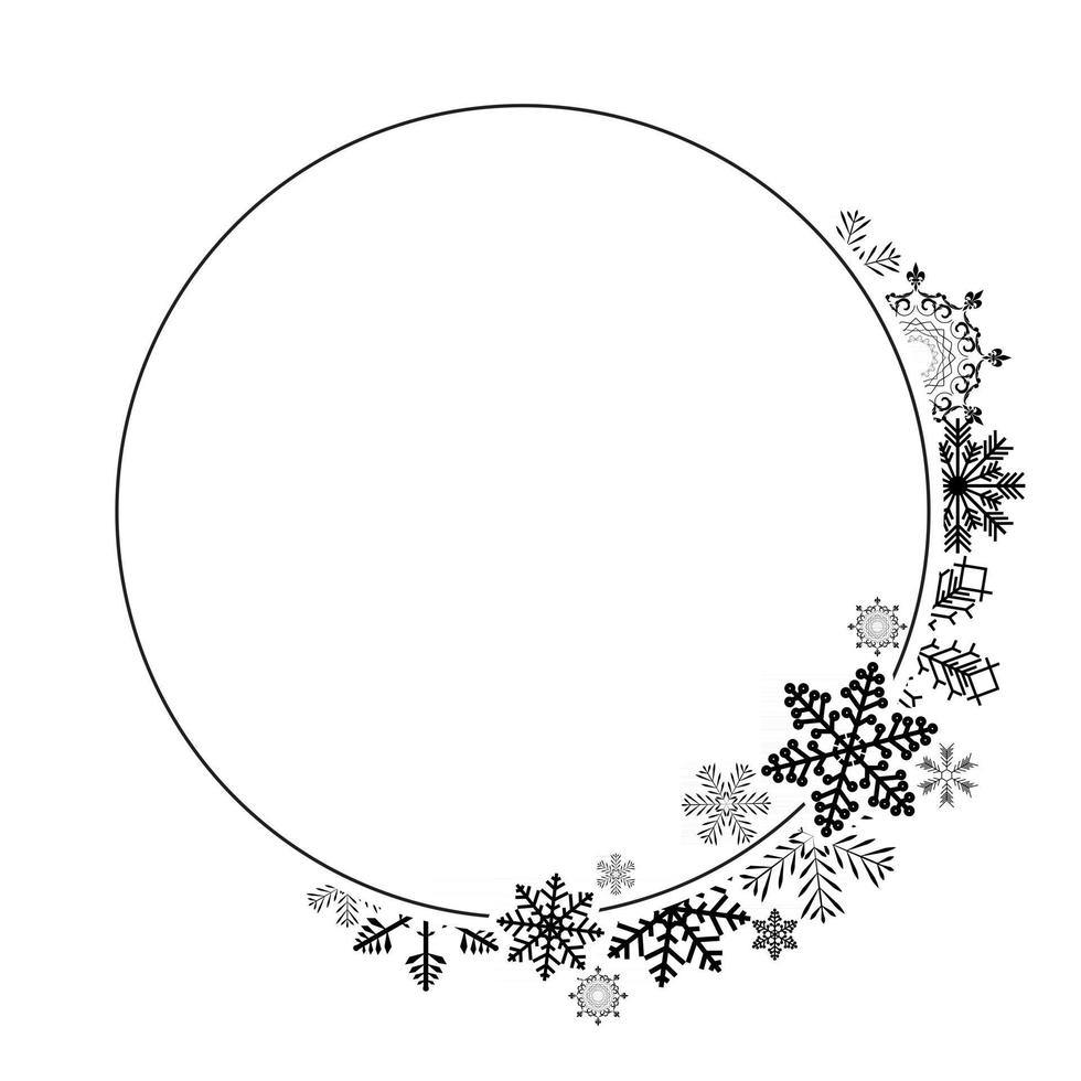 marco de diseño de invierno abstracto con copos de nieve. ilustración vectorial vector