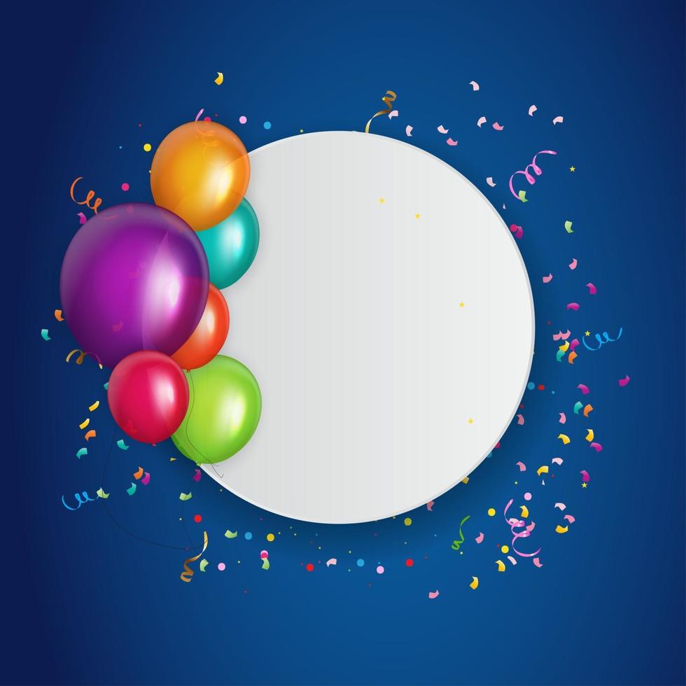 Color brillante feliz cumpleaños globos banner fondo ilustración vectorial vector