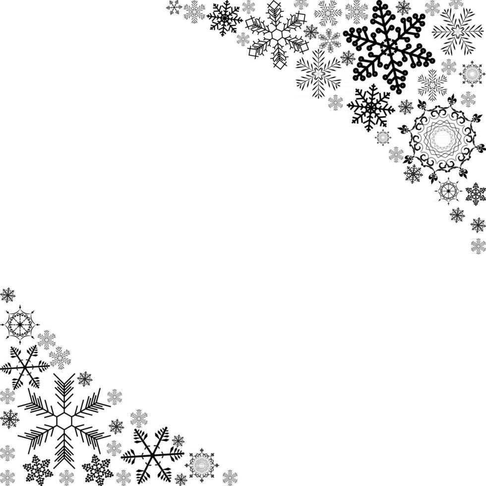 Fondo de diseño de invierno abstracto con copos de nieve para cartel de Navidad y año nuevo. ilustración vectorial vector