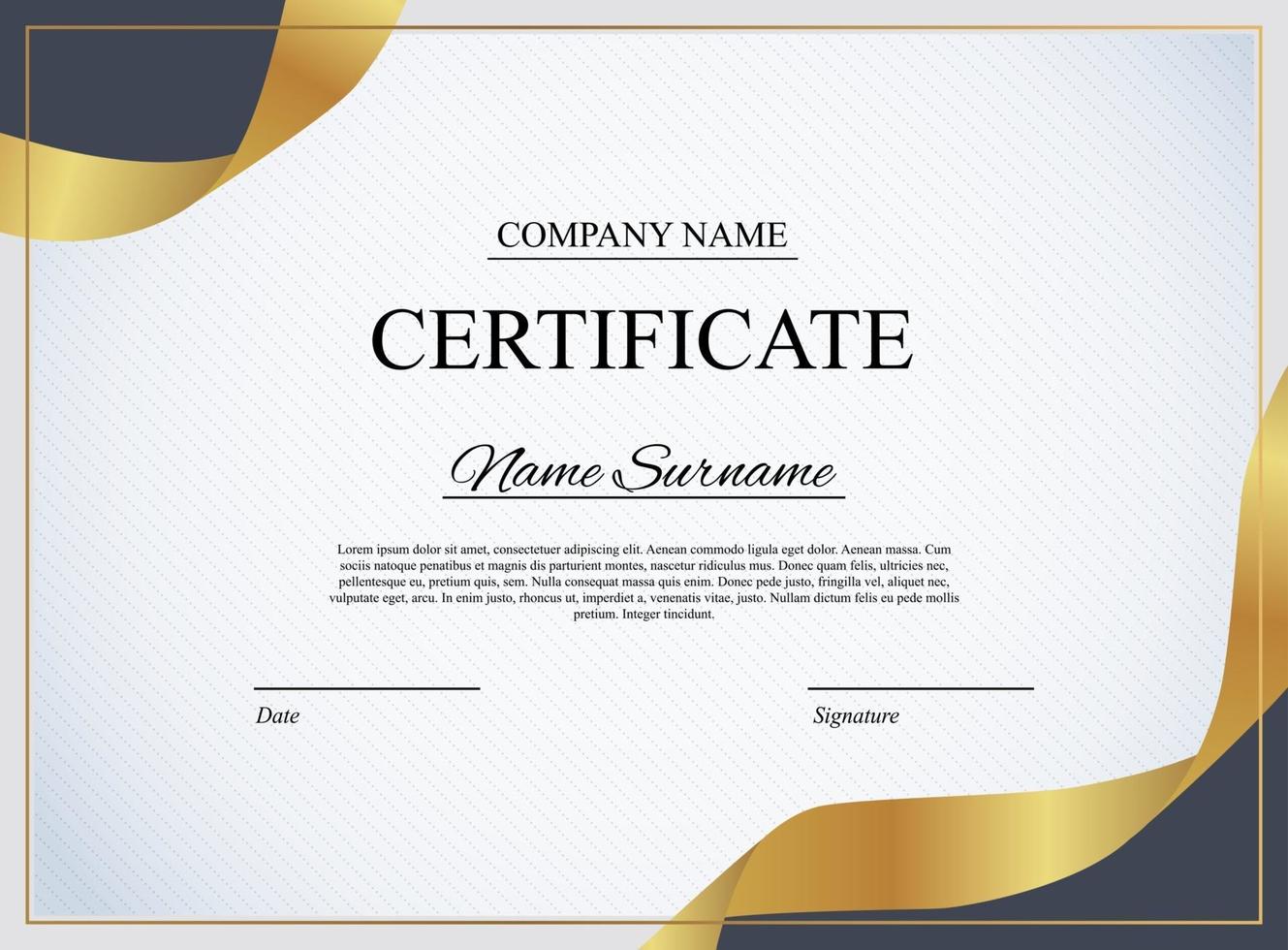 Certificate template Background. Award diploma design blank. Vector Illustration