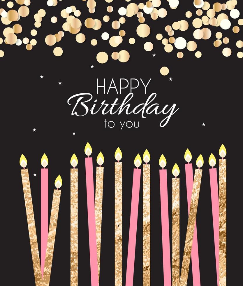 Birthday Background with Candles. Vector Illustration