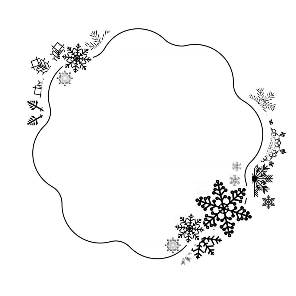 Abstract Winter Design Frame with Snowflakes. Vector Illustration