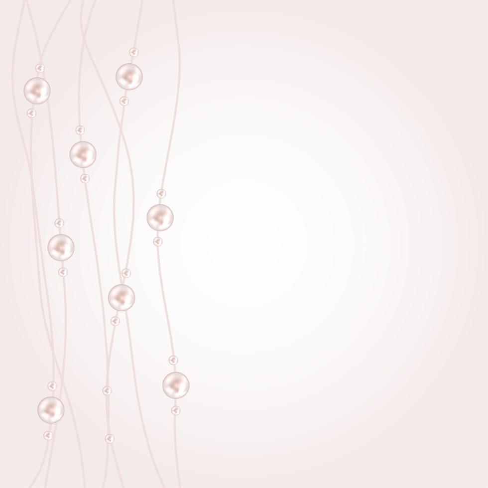 Abstract background with natural pearl garlands of beads. Vector illustration