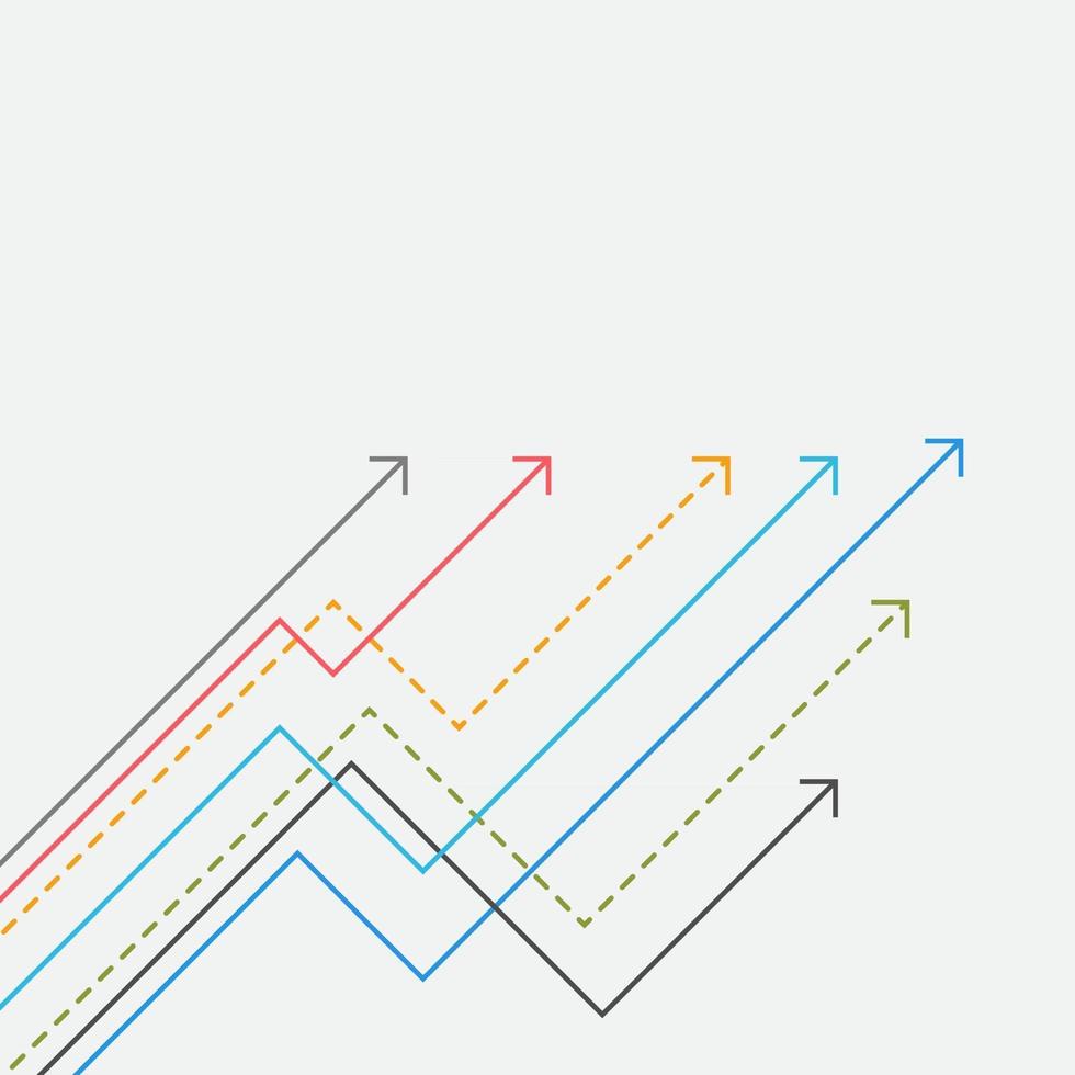 Abstract financial chart with arrow. Vector Illustration