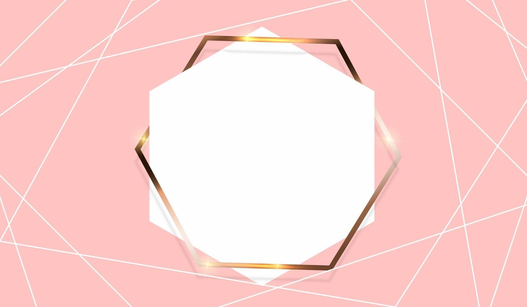 Abstract background with golden frame Template. Vector Illustration