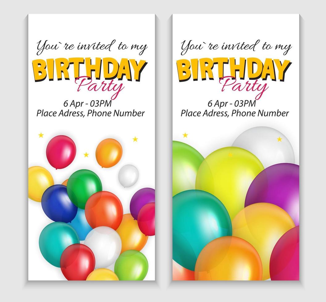 Abstract Birthday Party Invitation with Empty Place for Photo. Vector Illustration