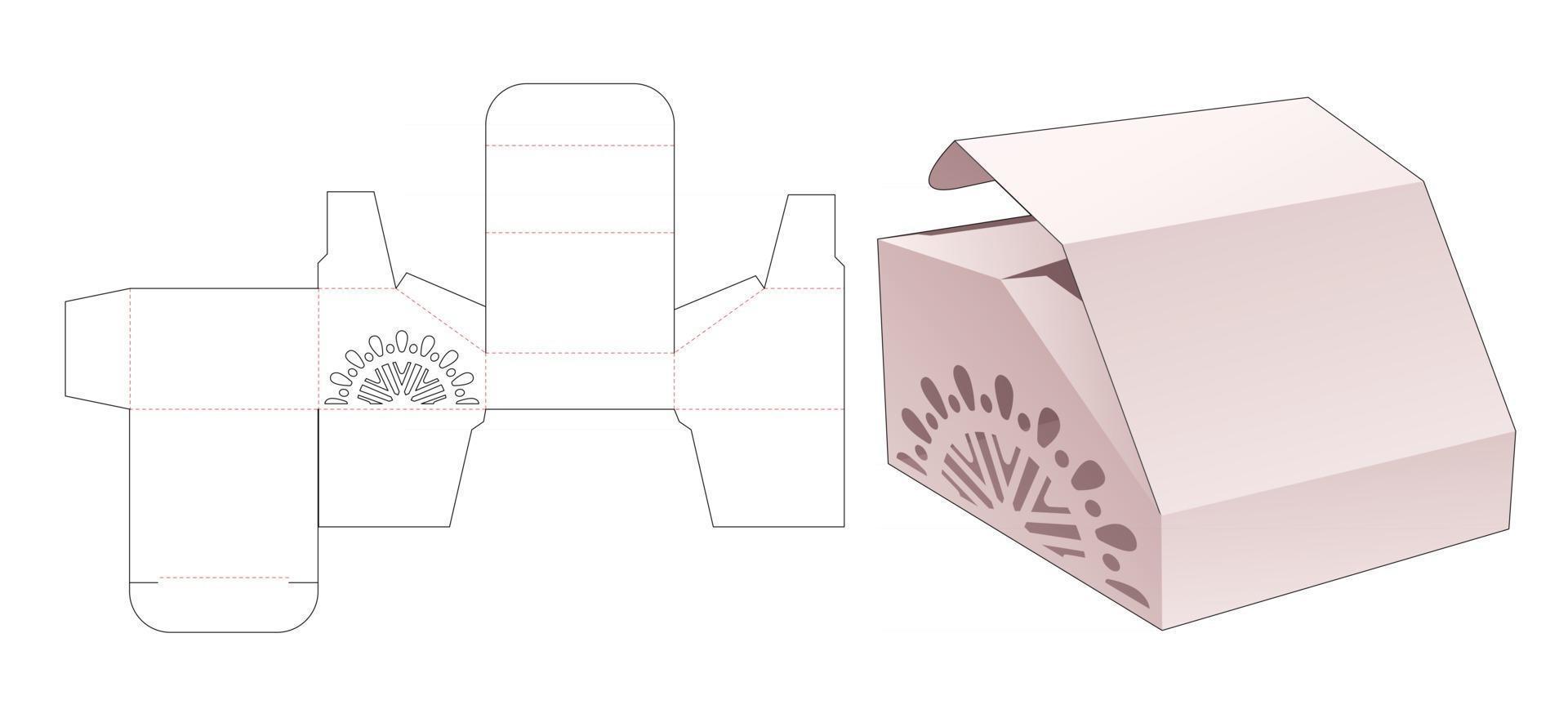 caja de embalaje plantilla troquelada vector