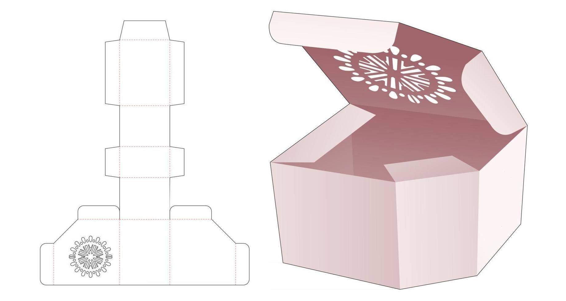 caja de embalaje plantilla troquelada vector