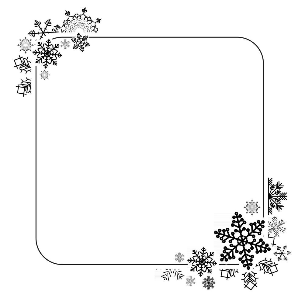 Abstract Winter Design Frame with Snowflakes. Vector Illustration