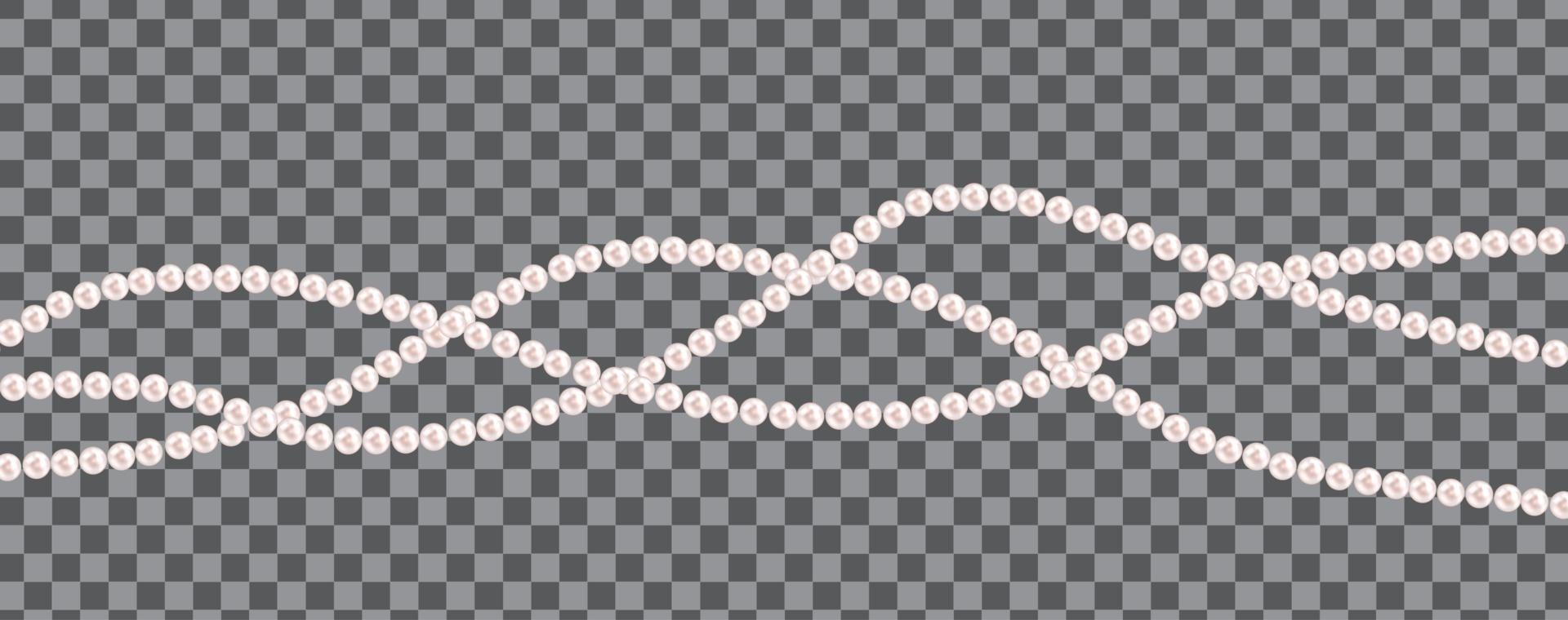 Abstract background with natural pearl garlands of beads. Vector illustration