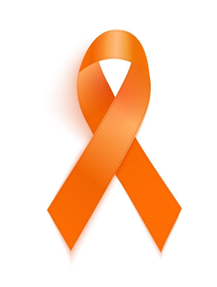 Orange Ribbon a Symbol of Leukemia. Vector Illustration EPS10