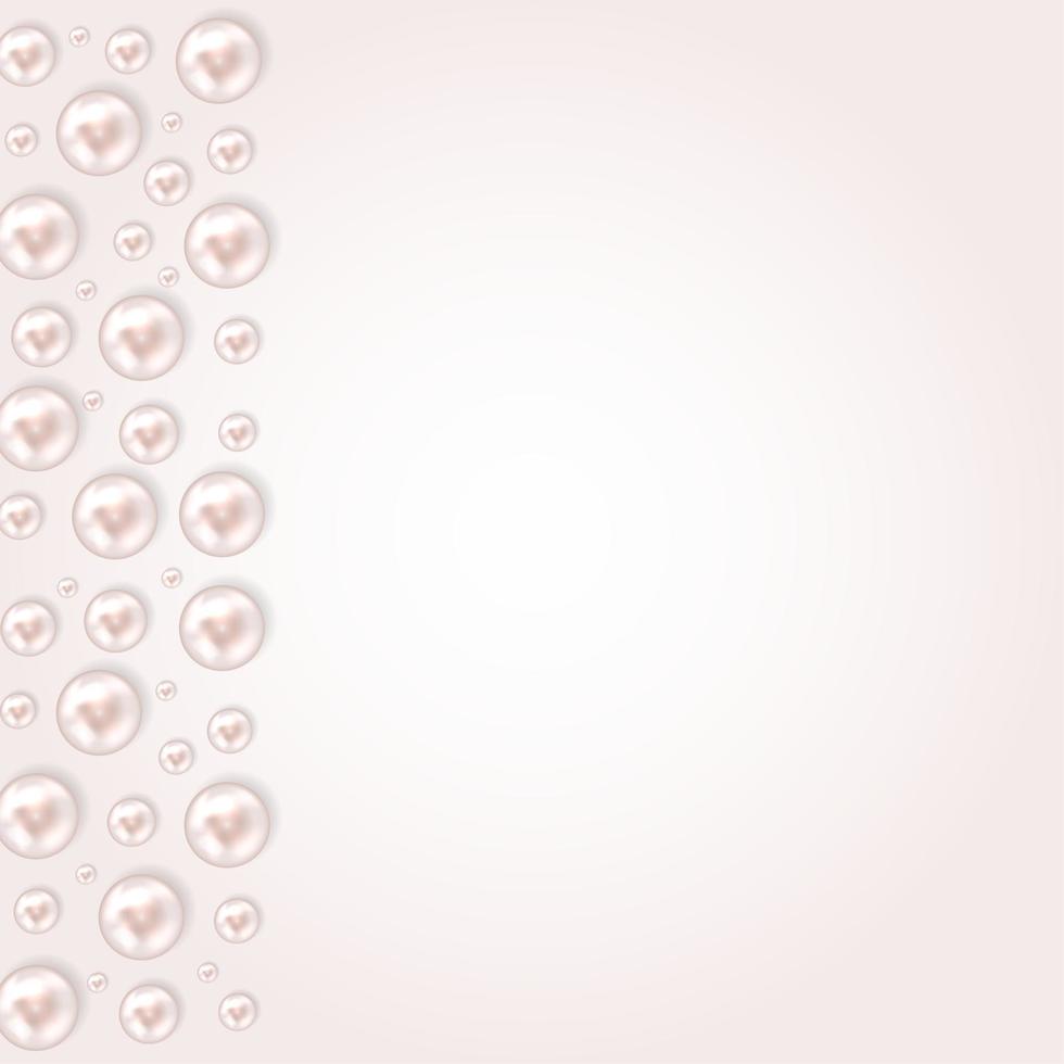 Fondo abstracto con guirnaldas de perlas naturales de perlas. ilustración vectorial vector