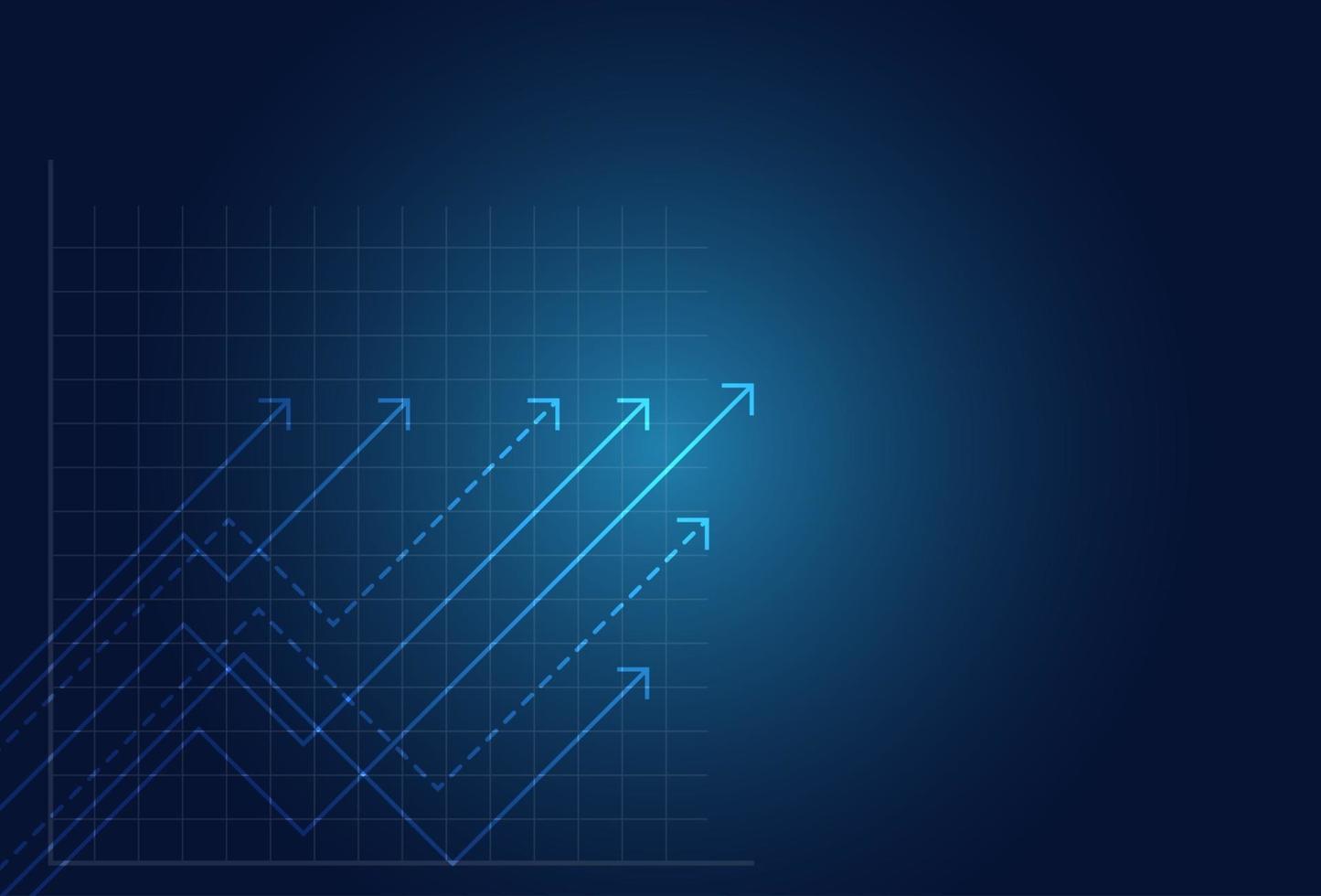 Abstract financial chart with arrow. Vector Illustration