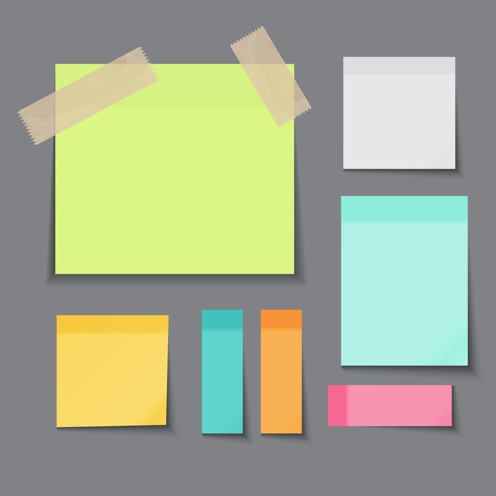 Sticky Paper Note on Dark  Background  Vector Illustration