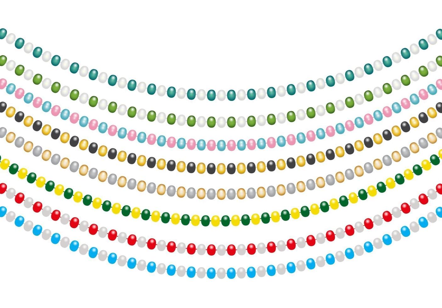 Christmas decorations, string garlands with balls , isolated on white background. Vector Illustration