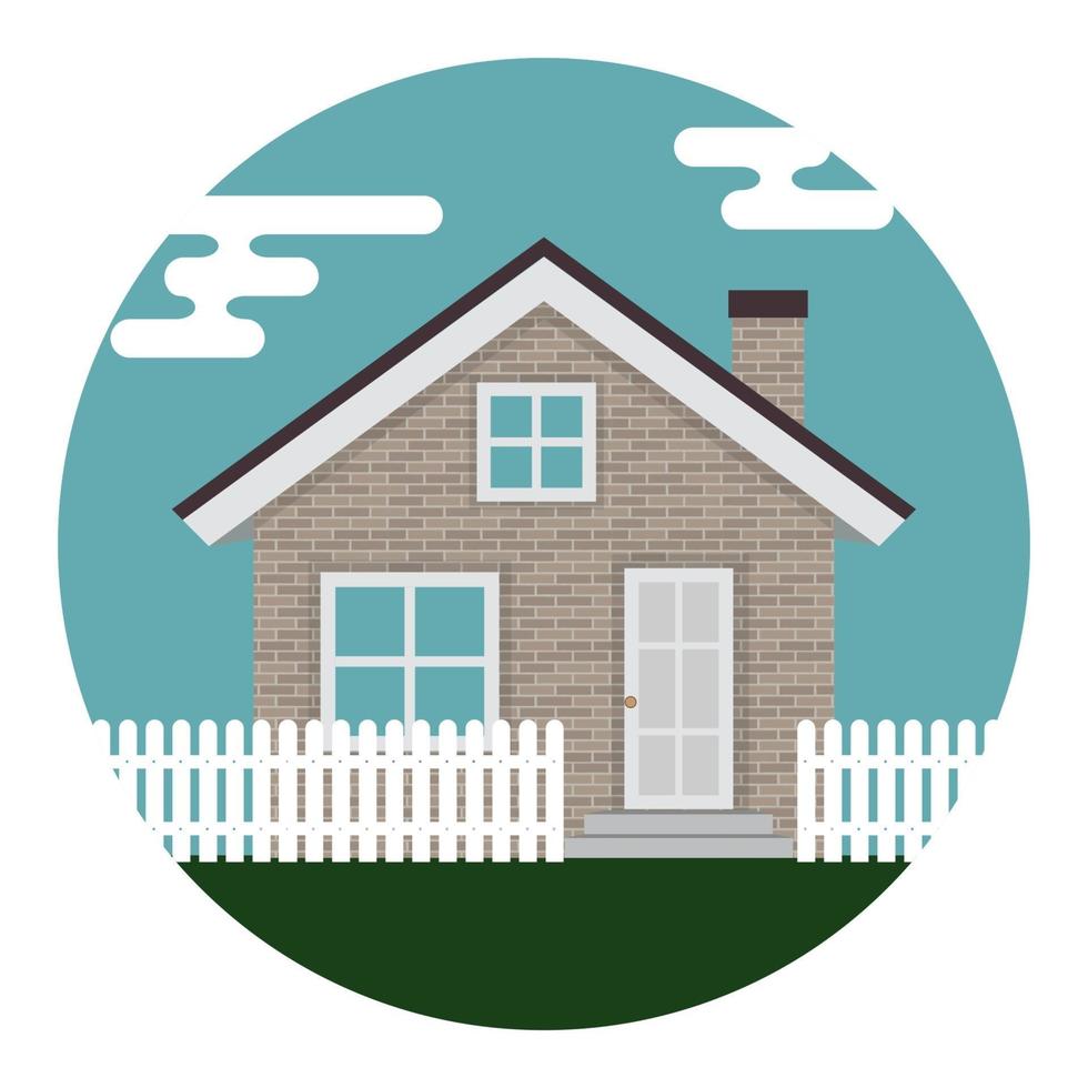 Abstract House Icon on White Background. Vector Illustration