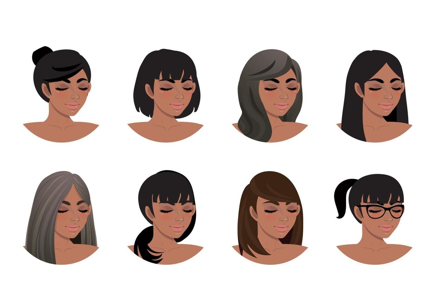 African American women hair styles collection. Black Women 3-4 view avatars vector illustration 2754772 Vector Art at Vecteezy African American women hair styles collection. Black Women 3-4 view avatars vector illustration 2754772 Vector Art at Vecteezy