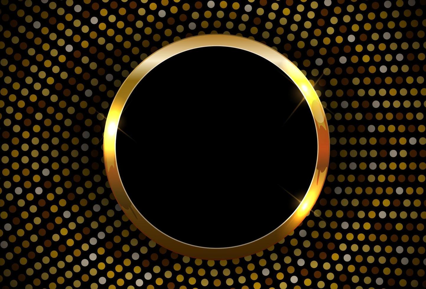 Golden sparkling glossy frame abstract background. Can be used for invitation, postcards and vouchers. Vector Illustration