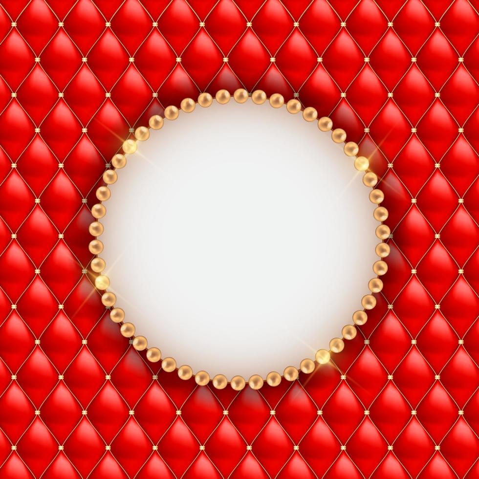 Abstract Beautuful Background with Pearl Frame. Vector Illustration