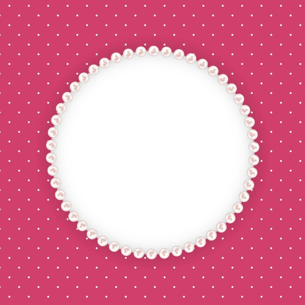 Abstract Beautuful Background with Pearl Frame. Vector Illustration