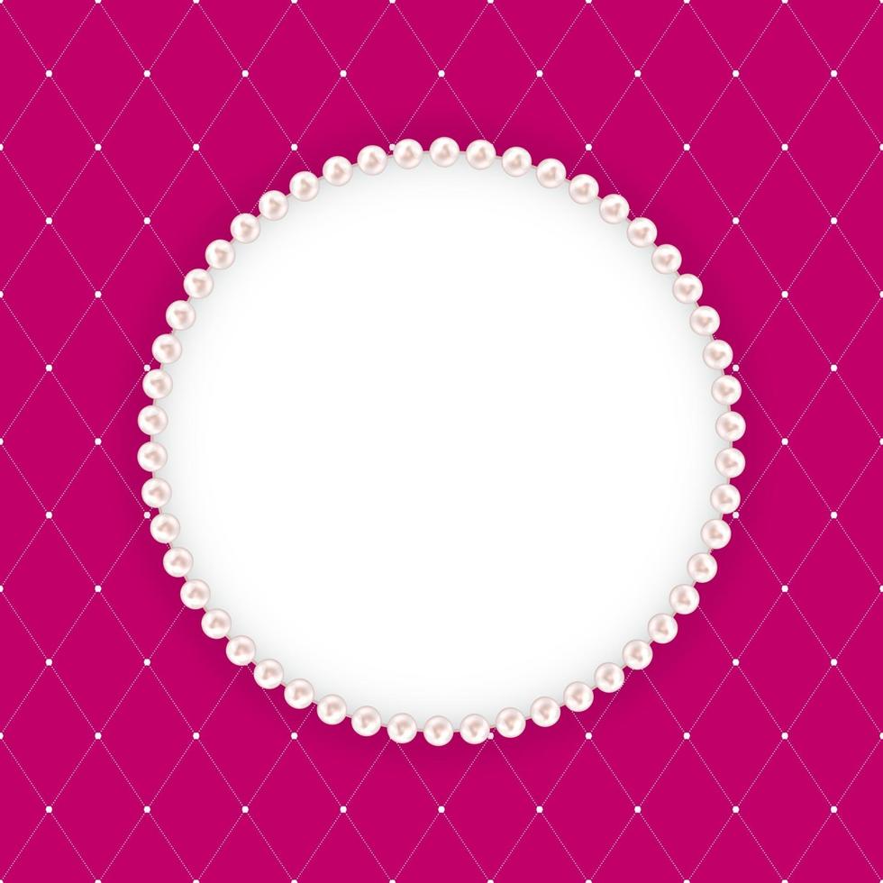 Abstract Beautuful Background with Pearl Frame. Vector Illustration