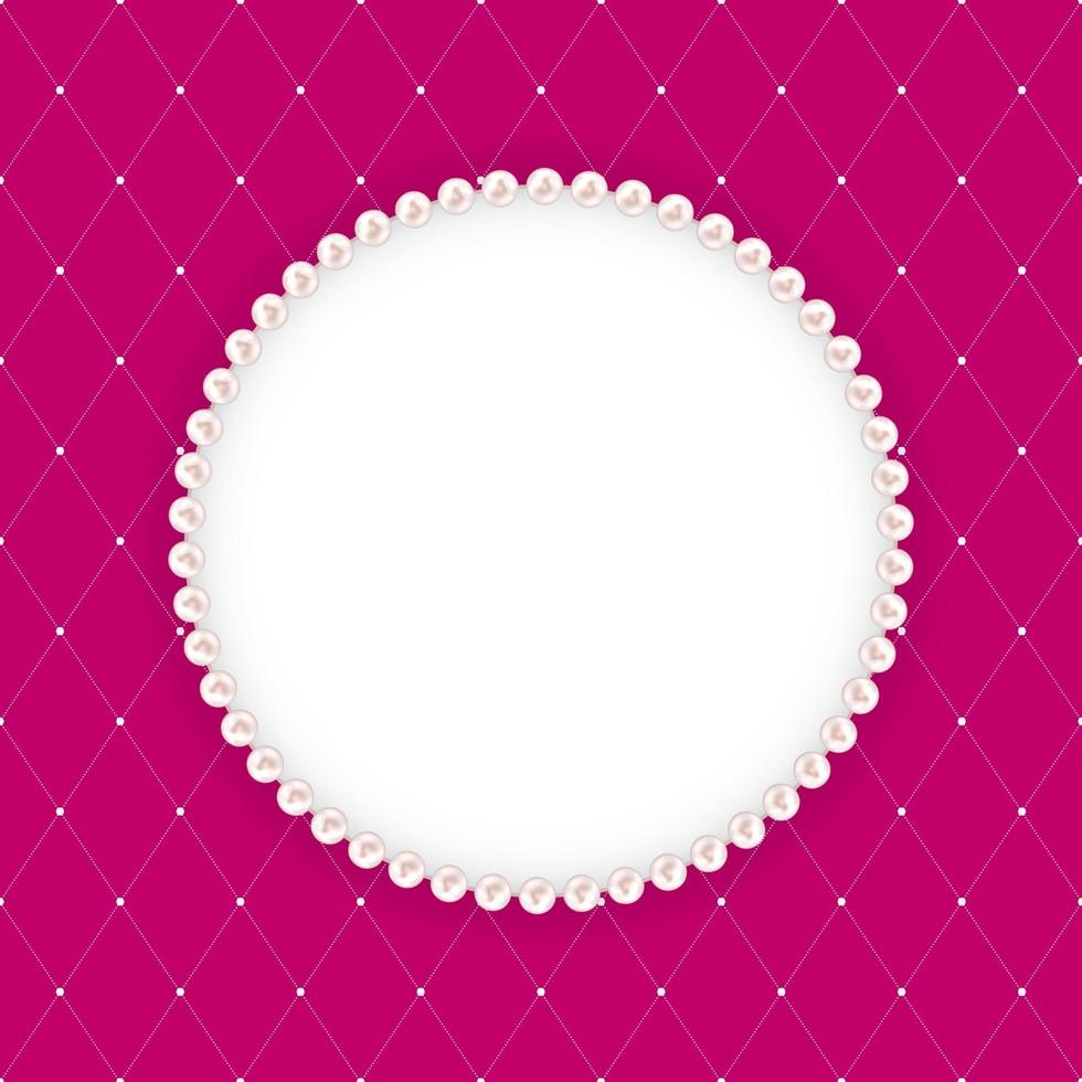 Abstract Beautuful Background with Pearl Frame. Vector Illustration