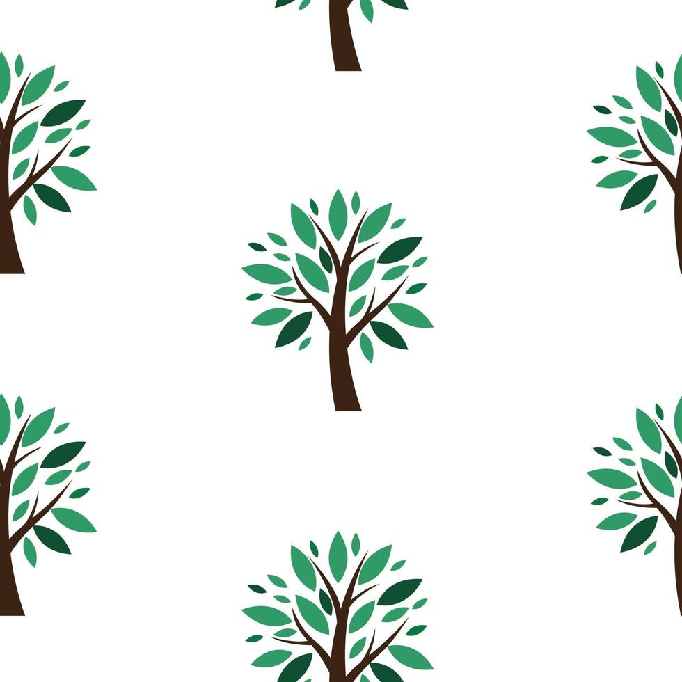 Abstract Vector Tree Seamless Pattern Background Illustration