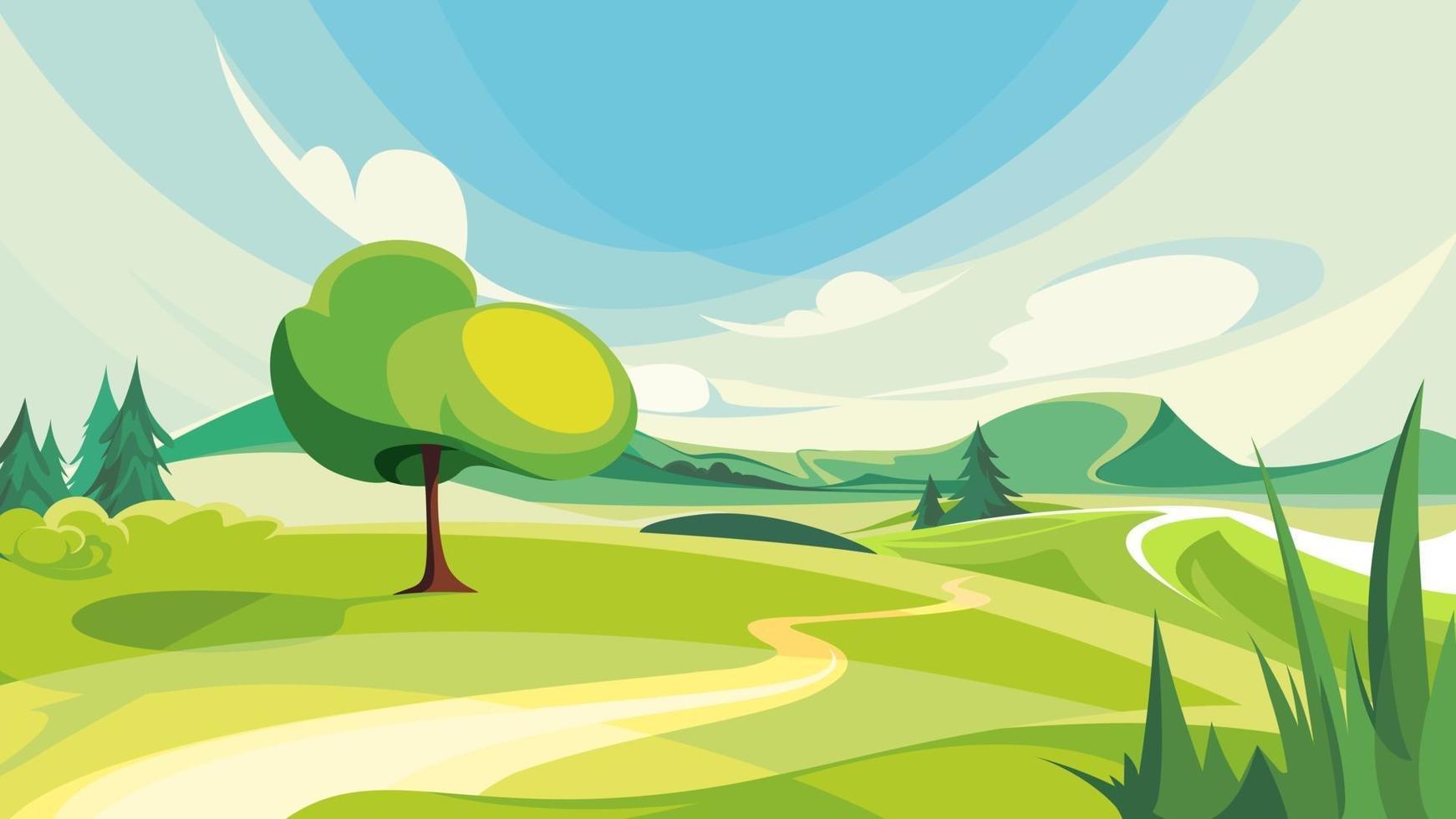 Summer outdoor scene. vector