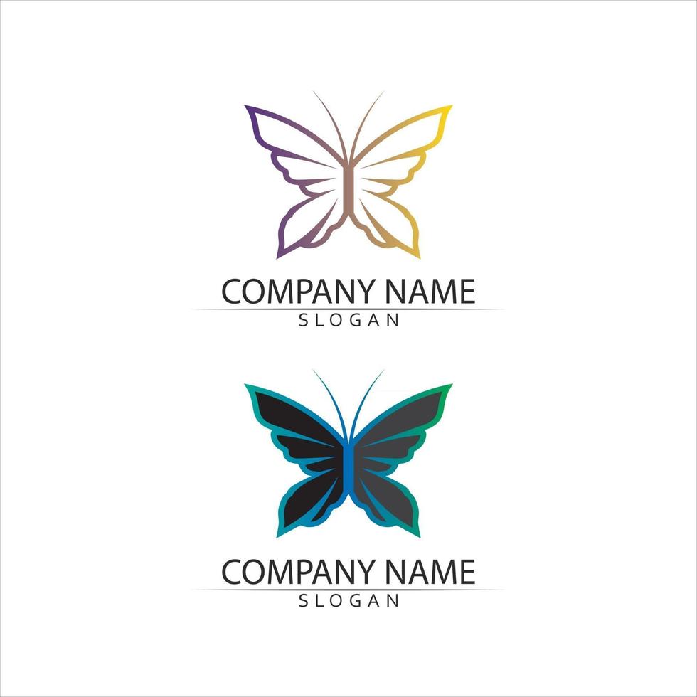 belleza mariposa icono diseño logo animal vector