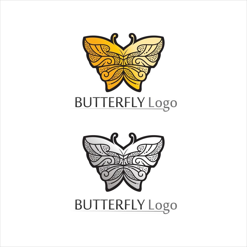 belleza mariposa icono diseño logo animal vector