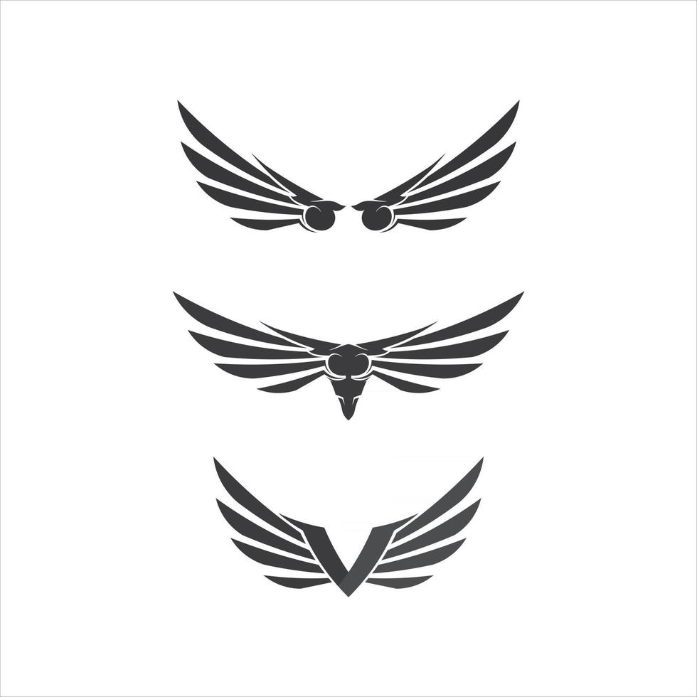 Falcon wings Logo bird flying eagle animal shield Template vector