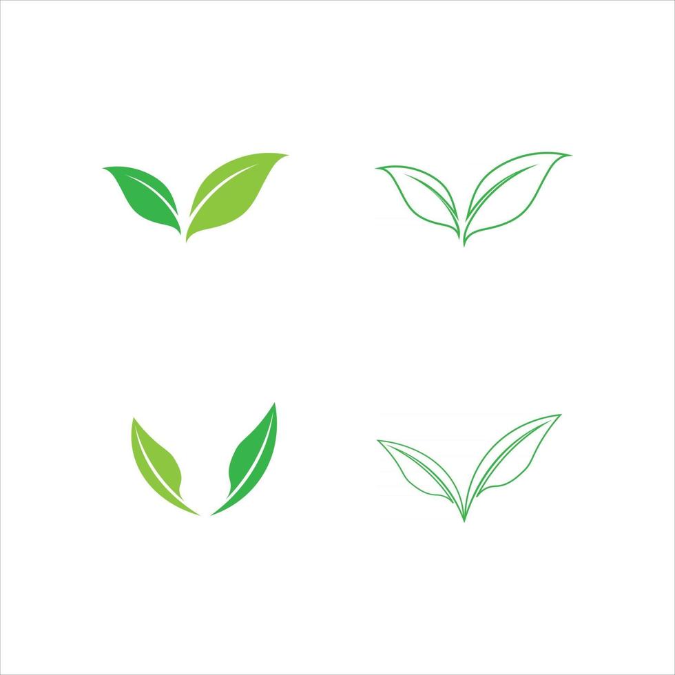 logotipos de hojas y plantas de árboles de la ecología de las hojas verdes vector