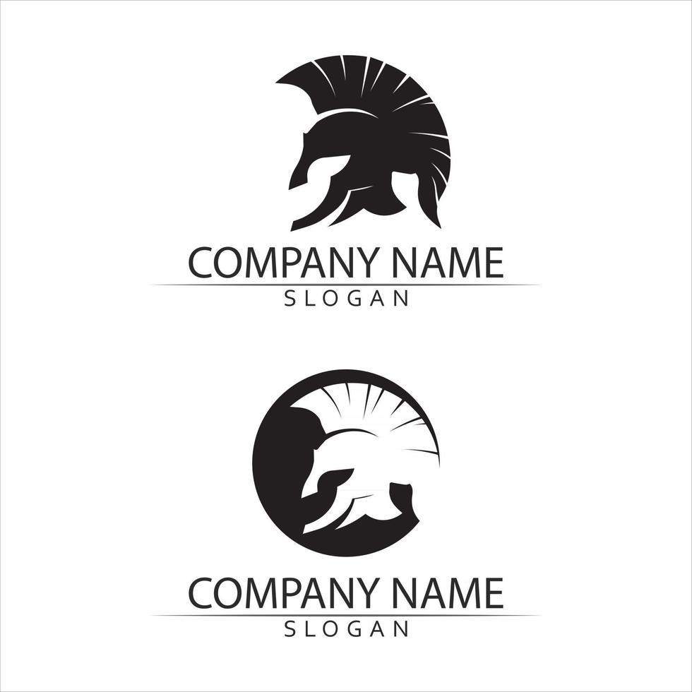 Spartan helmet logo template HEAD OF SOLDIER KNIGHT ICON AND ILLUSTRATION vector