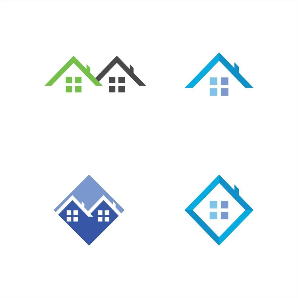 logotipo de hogar y casa plantilla de iconos de logotipo de vector de bienes raíces y edificios de viviendas