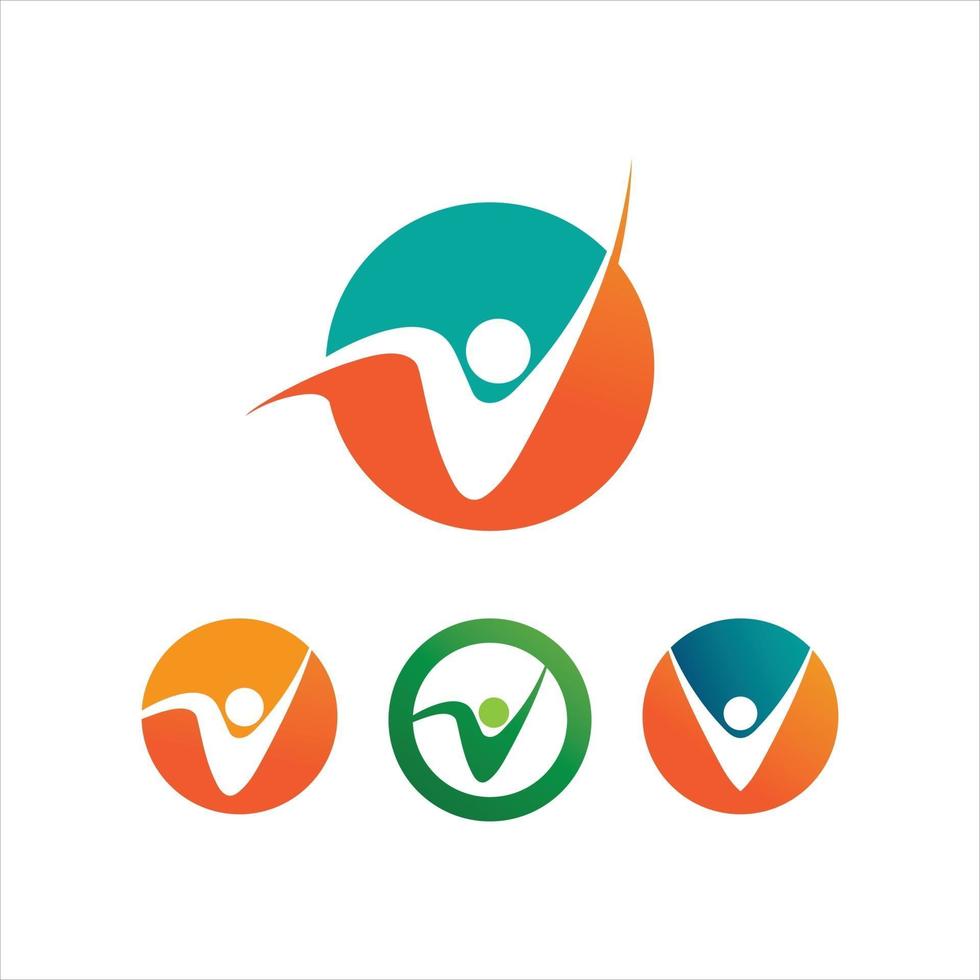 gente v carta logo plantilla vector checlist logo para negocios