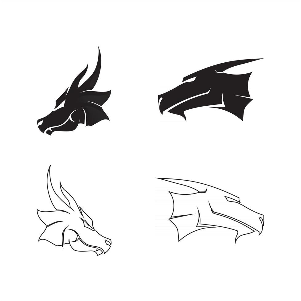 Head Dragon vector icon illustration animal fantasy