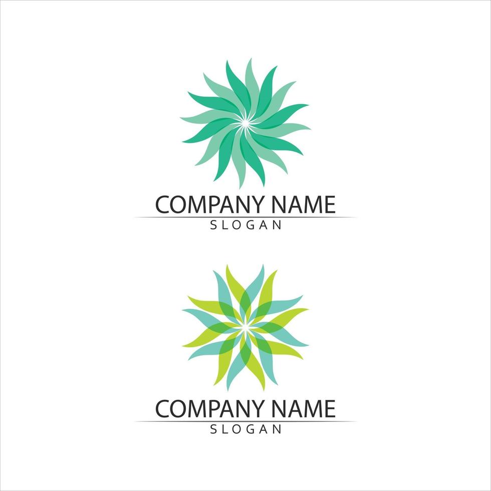 Tree leaf vector and green logo design friendly concept