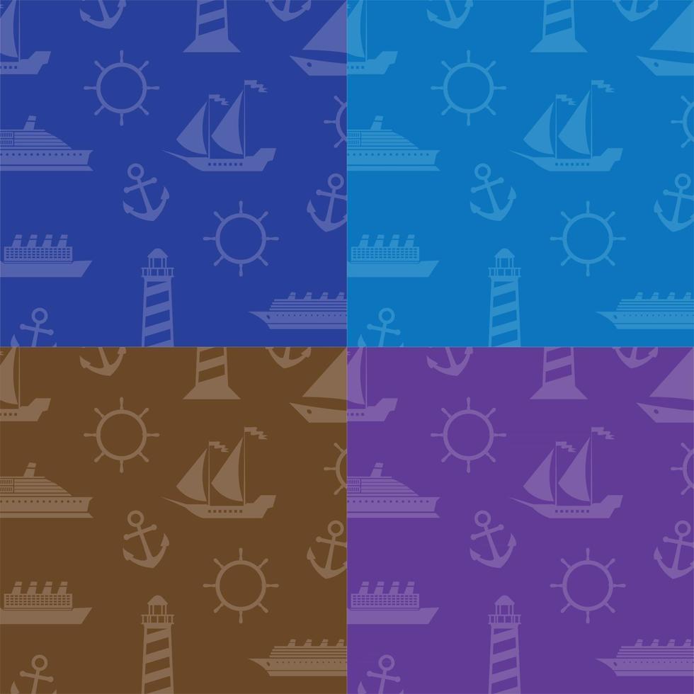 Pattern in marine style vector