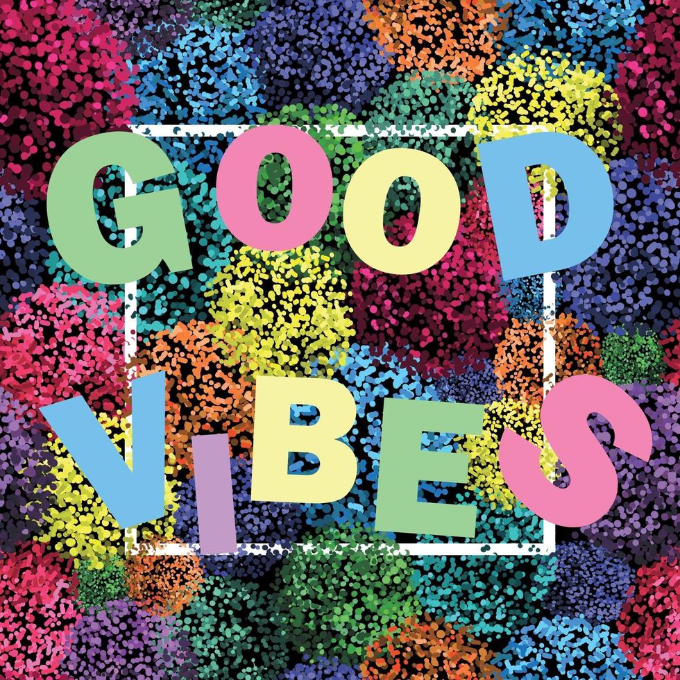 Fashion Graphic. Furry flowers or pompoms in variety of bright colors background. Fuzzy design. Good vibes. vector