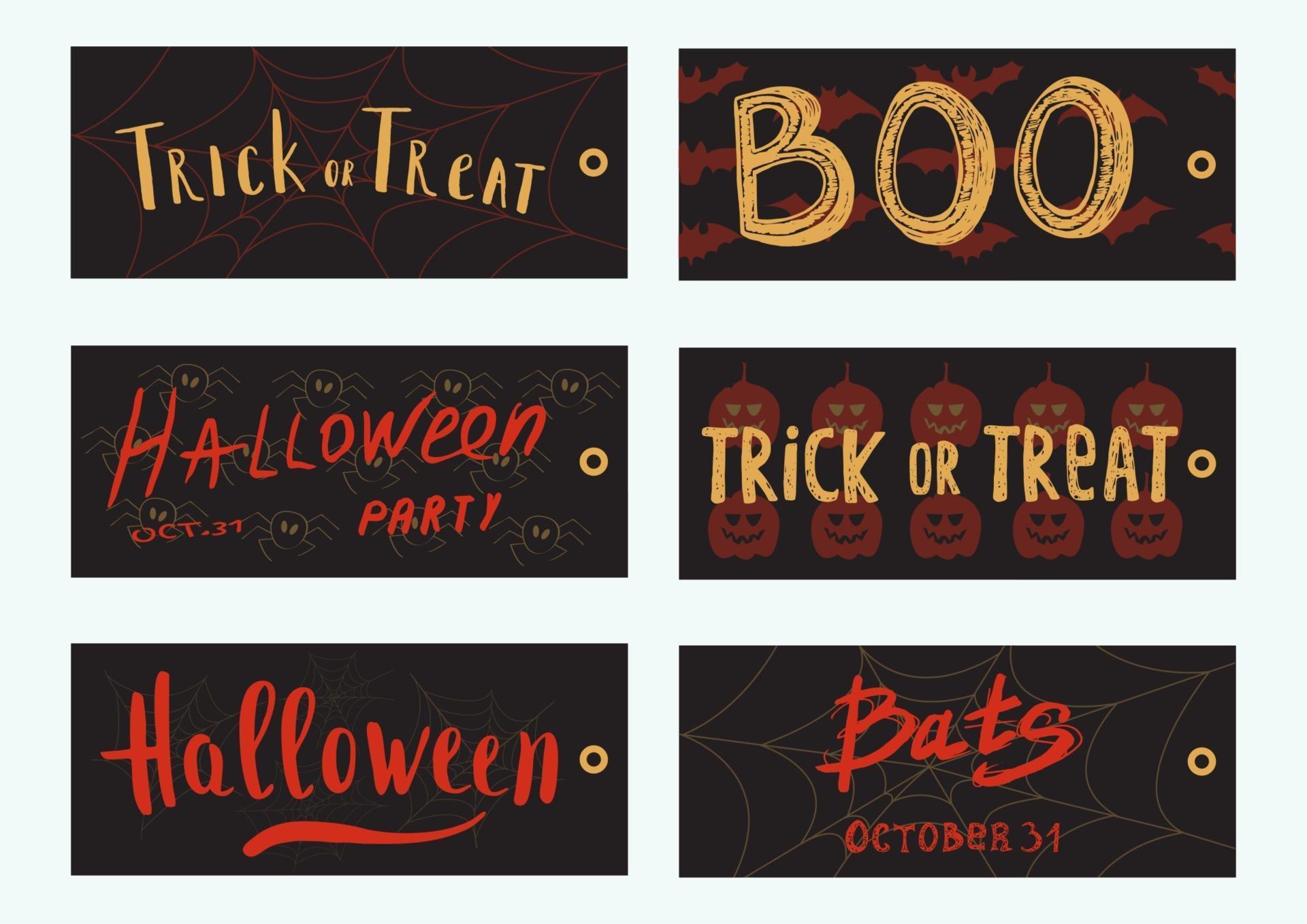 Set of Halloween gift cards. 2755448 Vector Art at Vecteezy