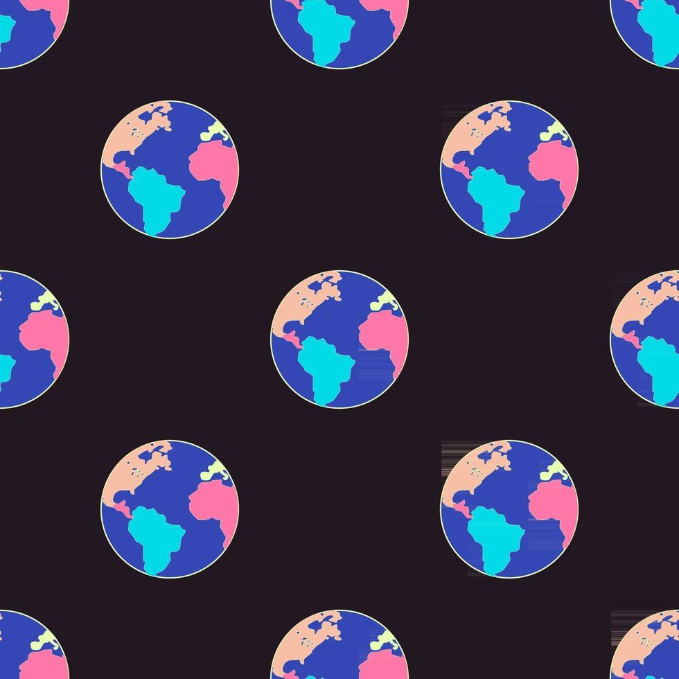Seamless pattern with planet Earth. World symbol for environment safety celebrate. vector