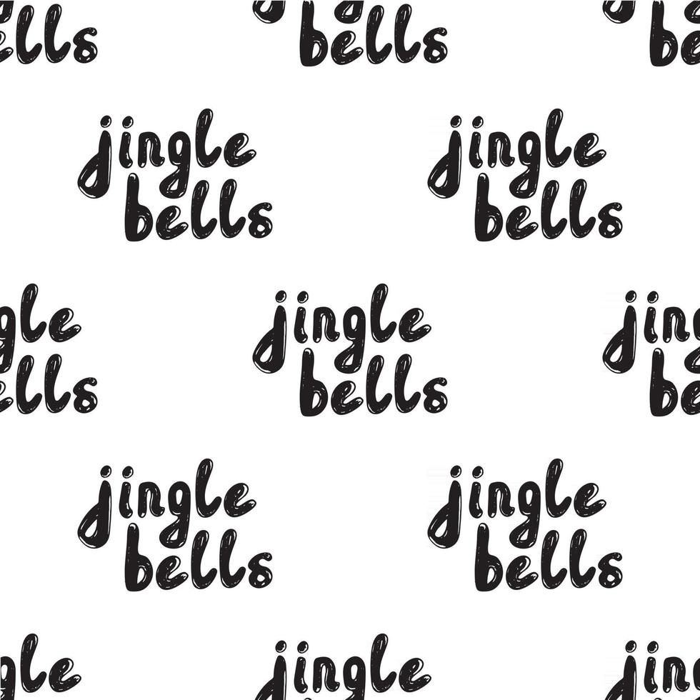 Seamless pattern with Handwritten calligraphy - Jingle bells. vector