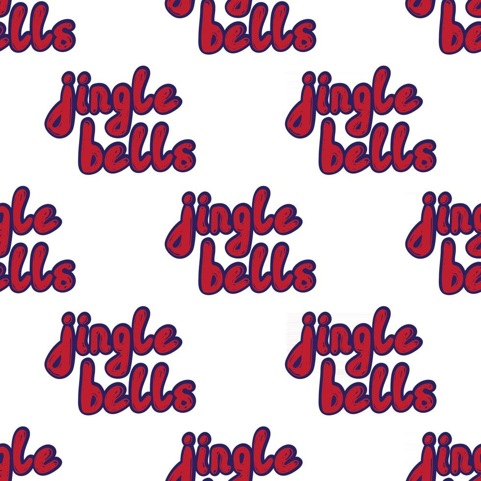 Seamless pattern with Handwritten calligraphy - Jingle bells. vector